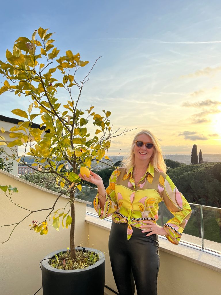 lemon trees on the terrace of a suite at Sofitel Rome